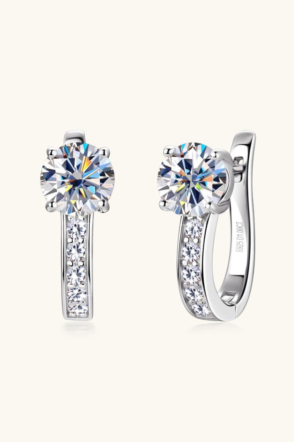 2 Carat Moissanite 925 Sterling Silver Earrings - Earring