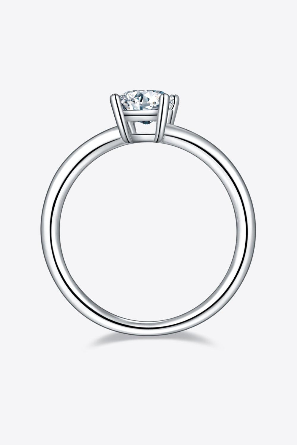 1 Carat Moissanite 925 Sterling Silver Solitaire Ring - Ring