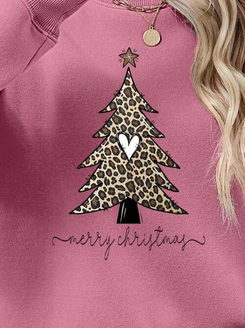 Christmas Tree Graphic Long Sleeve Sweatshirt - Sweatshirt