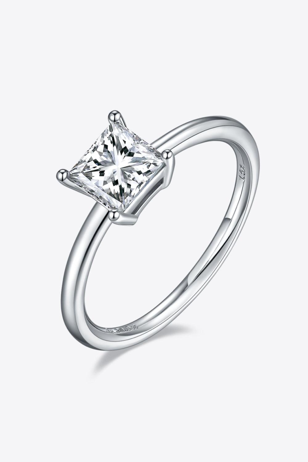 1 Carat Moissanite 925 Sterling Silver Solitaire Ring - Ring