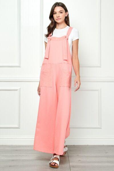 Veveret Wide Strap French Terry Overalls - Overall