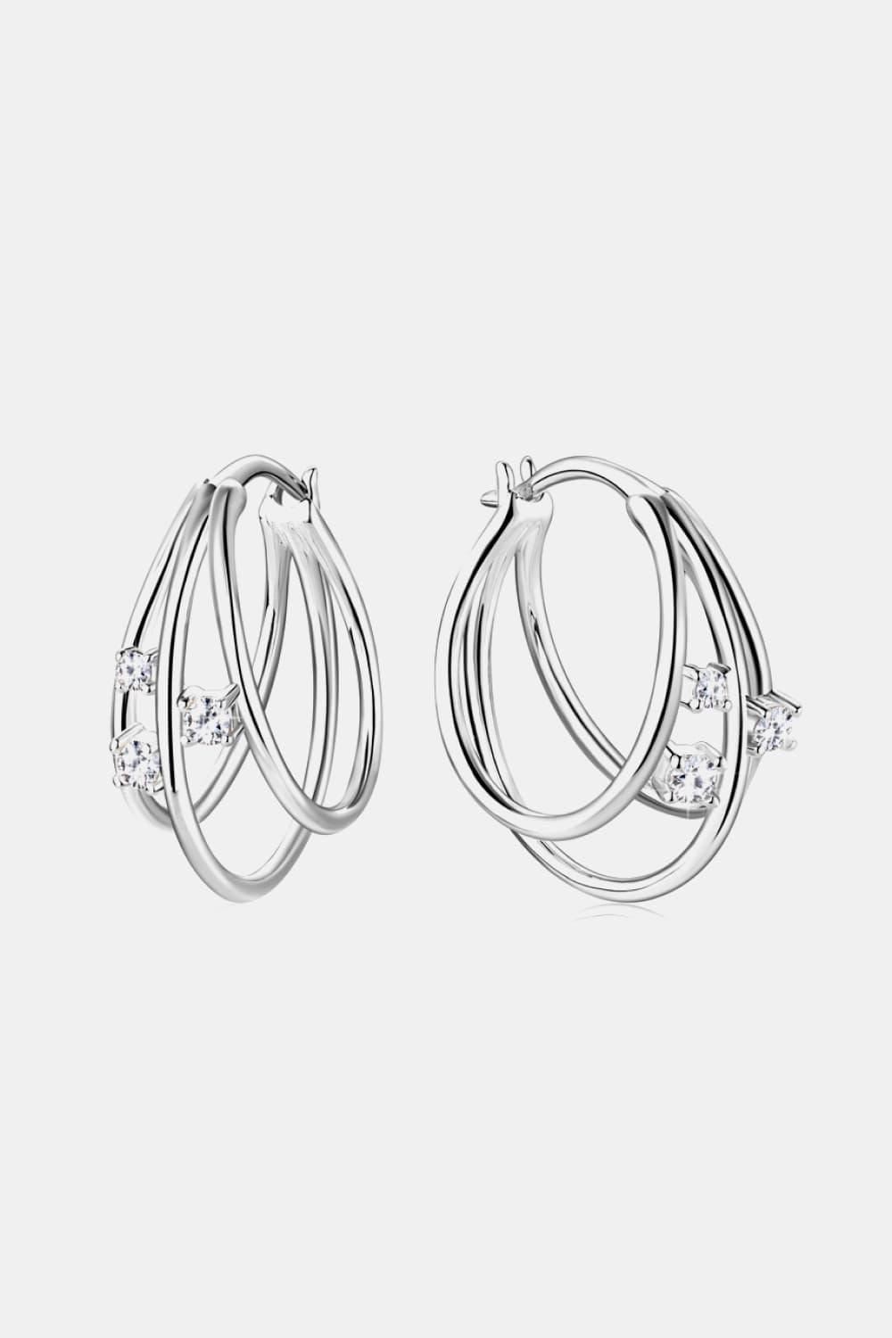 Moissanite 925 Sterling Silver Layered Earrings - Earring