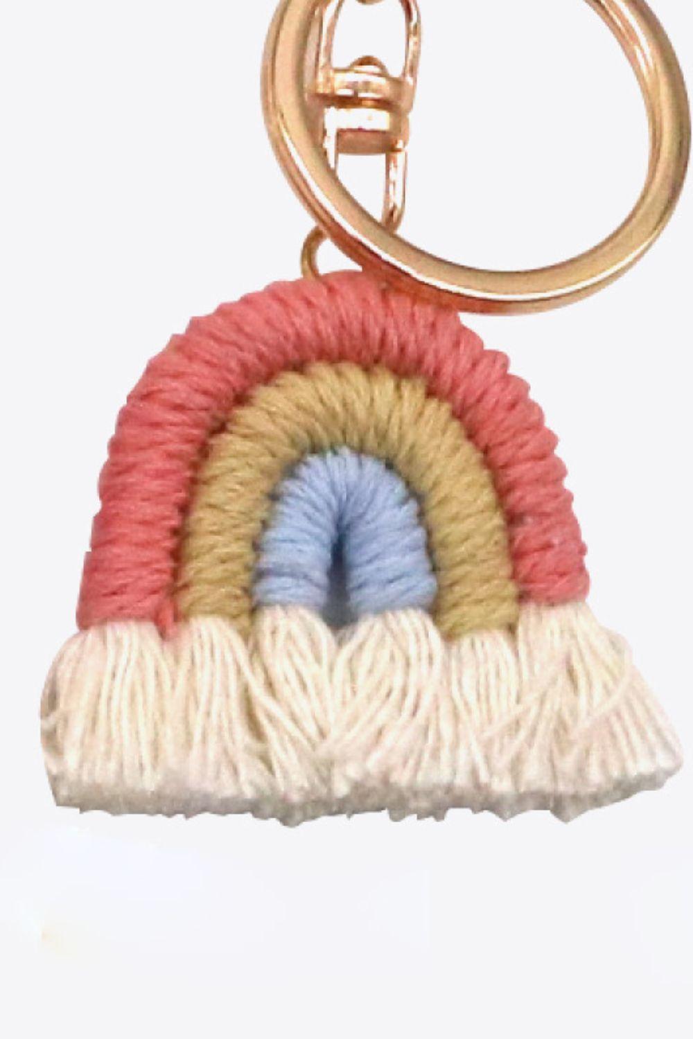 Assorted 4-Pack Rainbow Fringe Keychain - Keychain