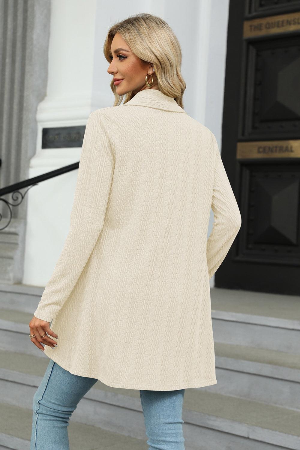 Open Front Long Sleeve Cardigan - Cardigan