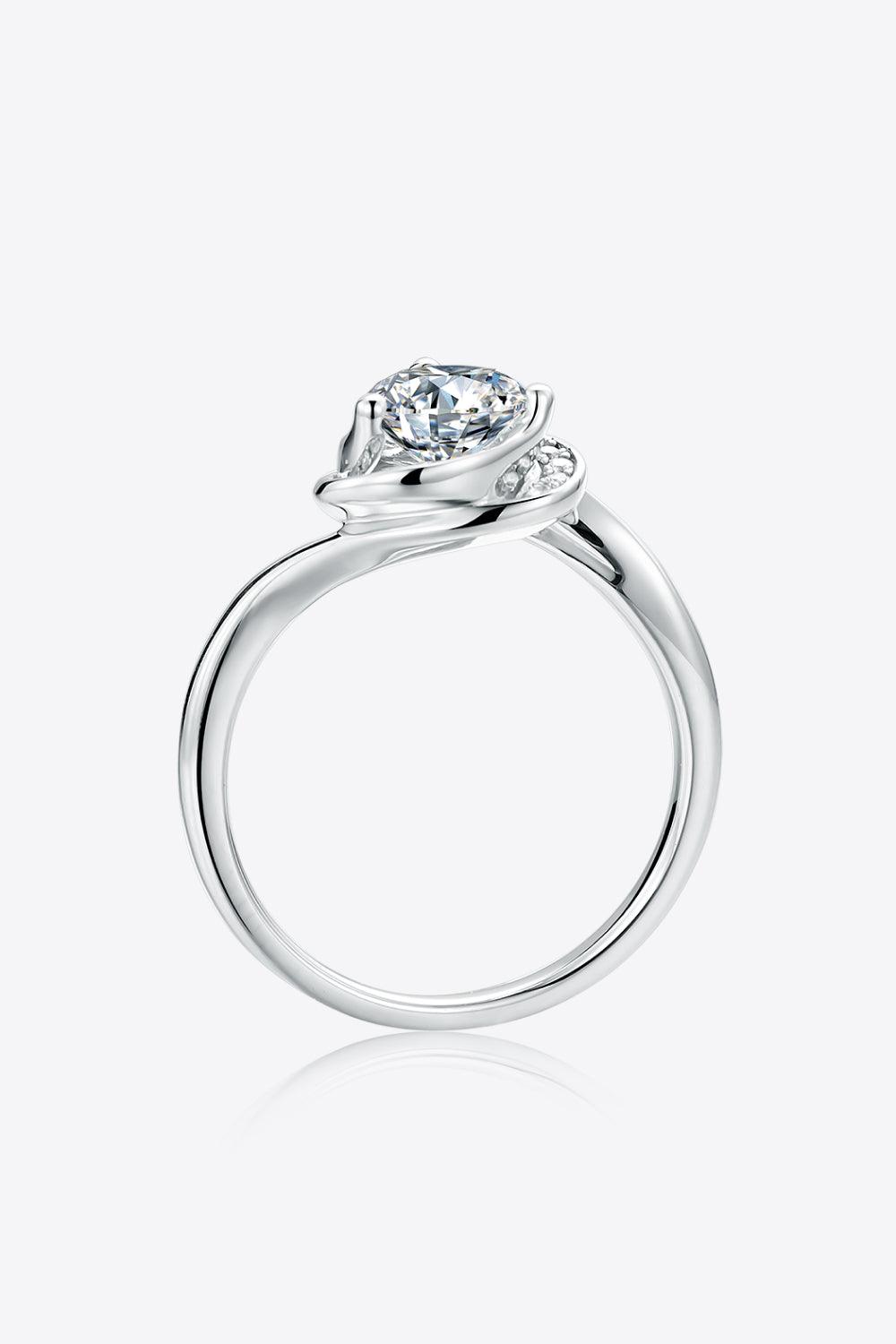 1 Carat Moissanite 925 Sterling Silver Heart Ring - Ring