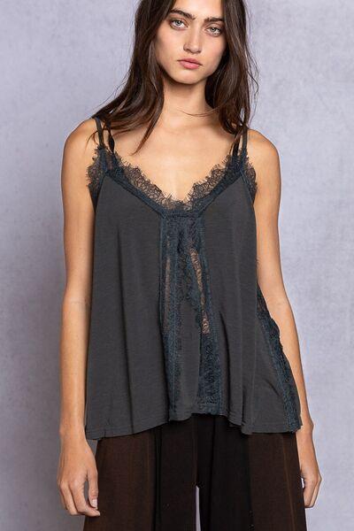 POL Lace Detail V-Neck Cami - Cami