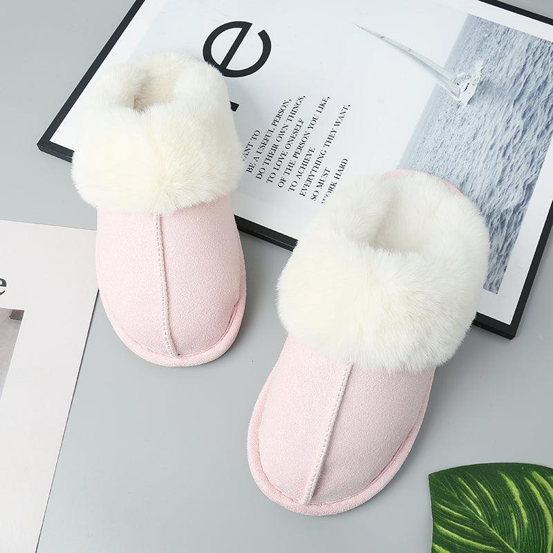 Faux Suede Center Seam Slippers - Slippers