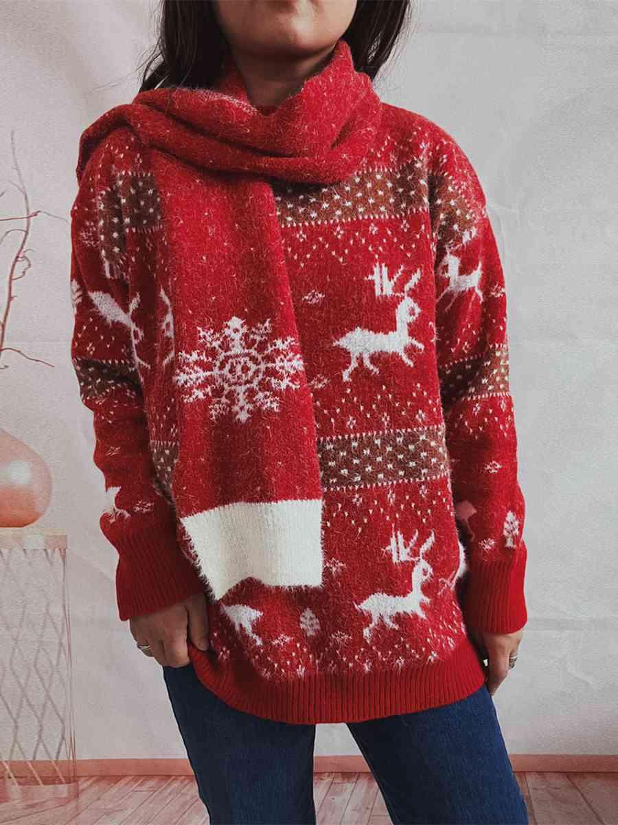 Christmas Sweater and Scarf Set - Sweater