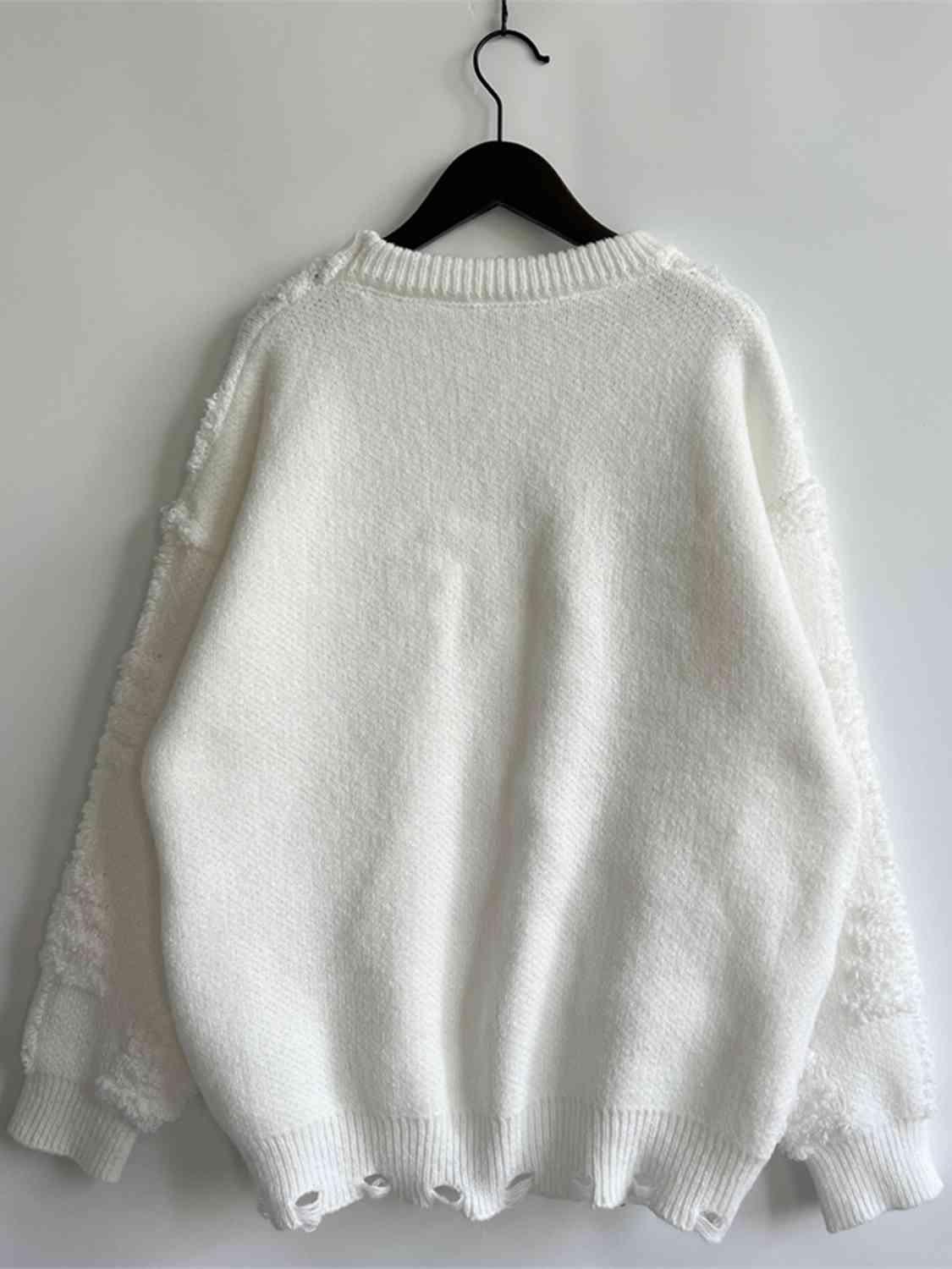 Pearl Detail Christmas Tree Sweater - Sweater