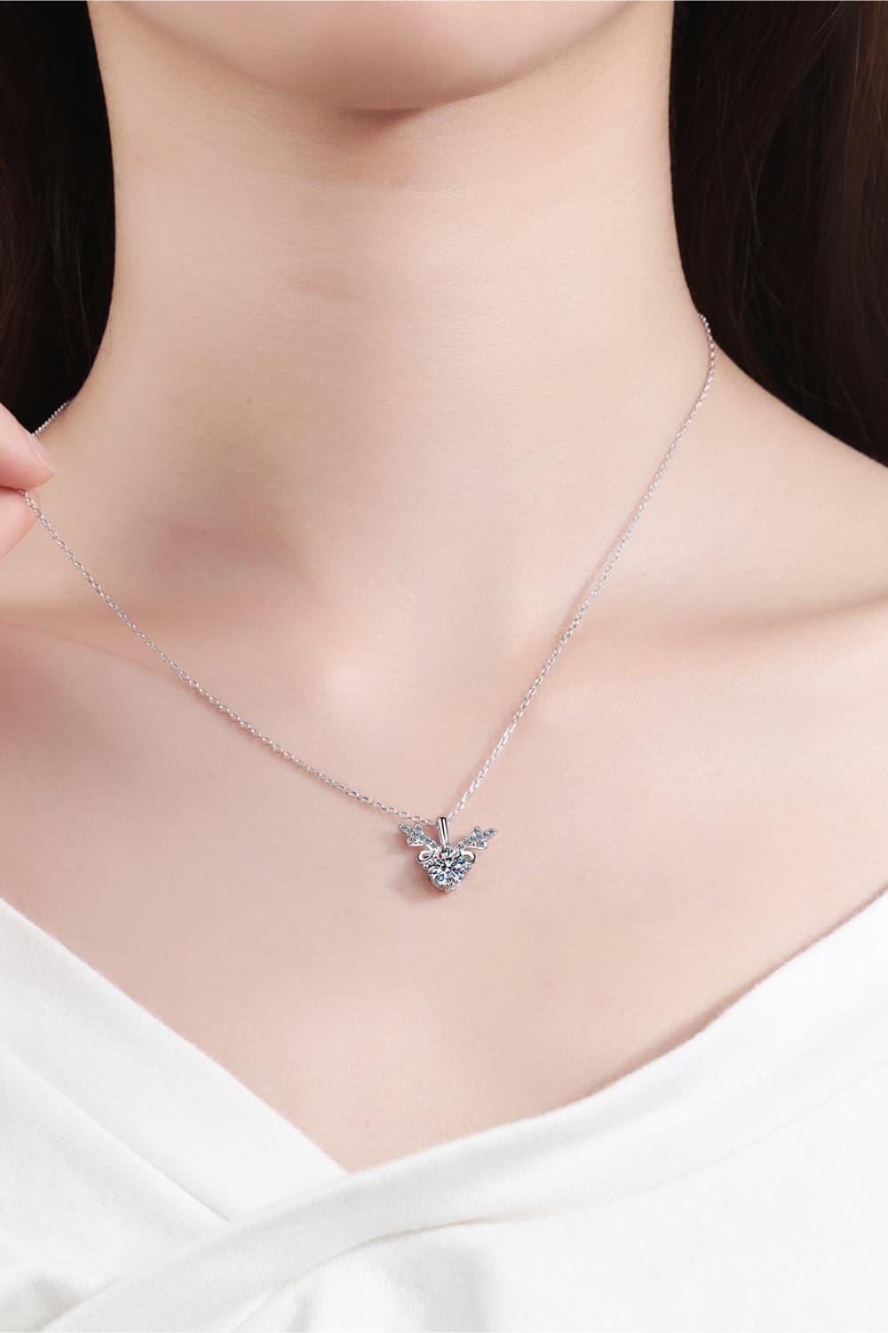 1 Carat Moissanite 925 Sterling Silver Necklace - Necklace