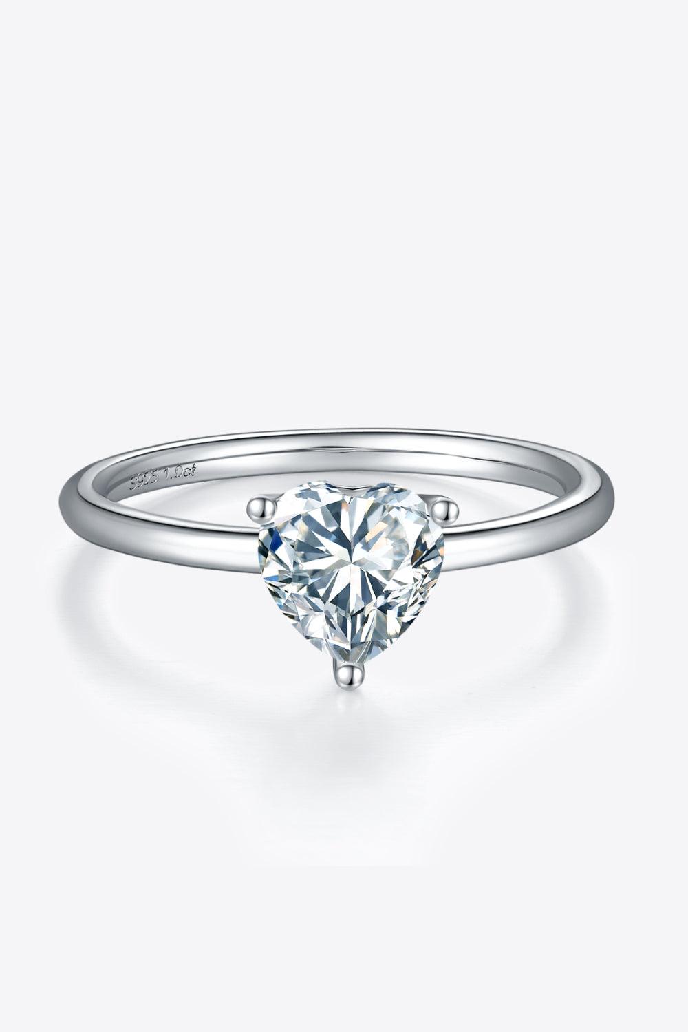 1 Carat Moissanite 925 Sterling Silver Solitaire Ring - Ring