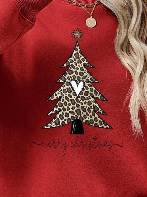 Christmas Tree Graphic Long Sleeve Sweatshirt - Sweatshirt