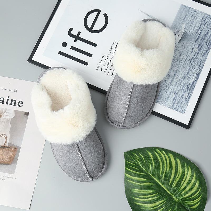 Faux Suede Center Seam Slippers - Slippers