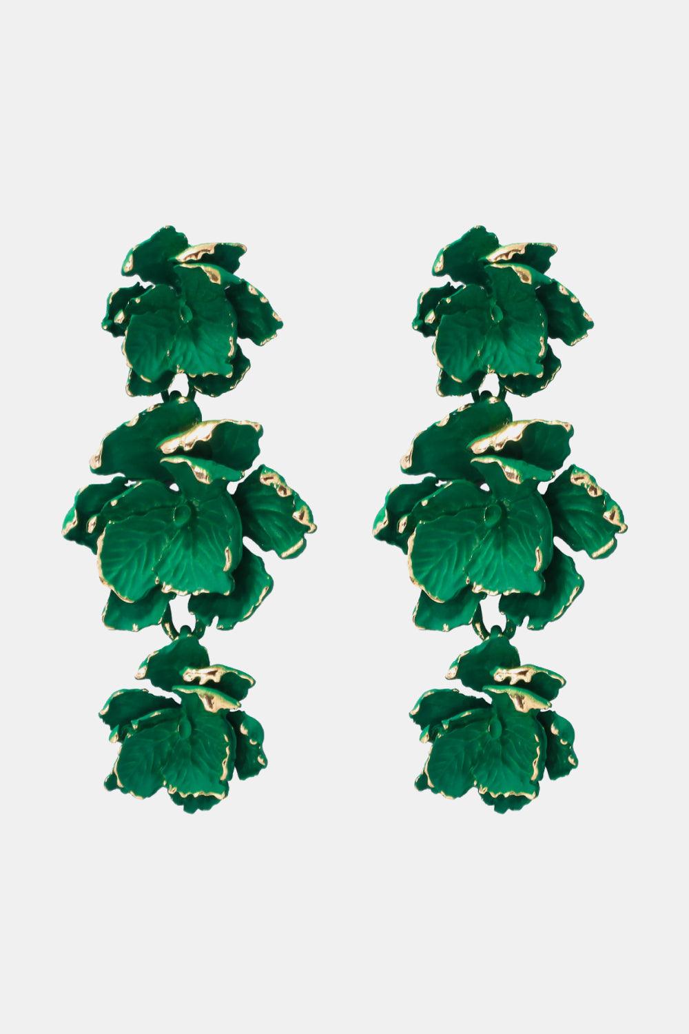 Flower Shape Zinc Alloy Dangle Earrings - Earring