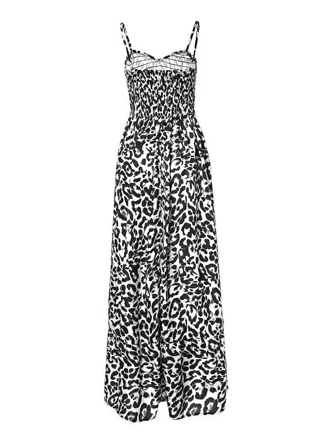 Leopard Sweetheart Neck Cami Maxi Dress