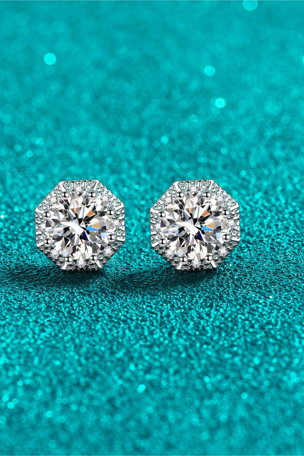 2 Carat Moissanite 925 Sterling Silver Stud Earrings - Earring