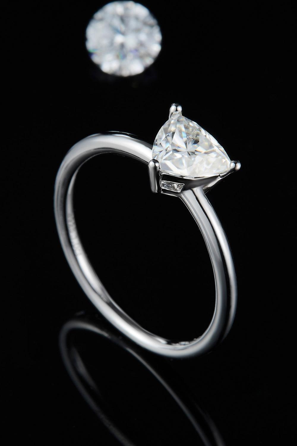 1 Carat Moissanite 925 Sterling Silver Solitaire Ring - Ring