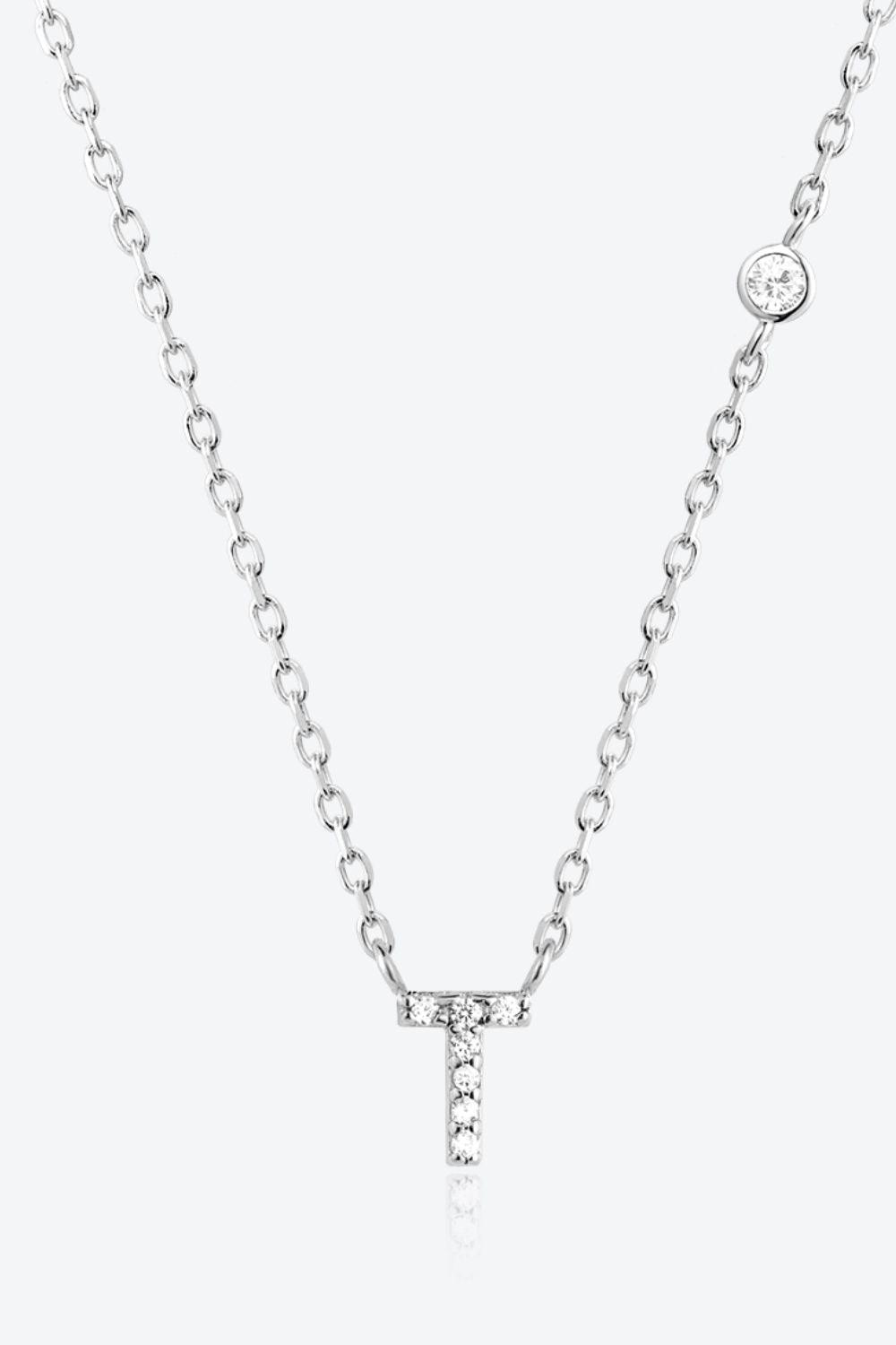 Q To U Zircon 925 Sterling Silver Necklace - Necklace