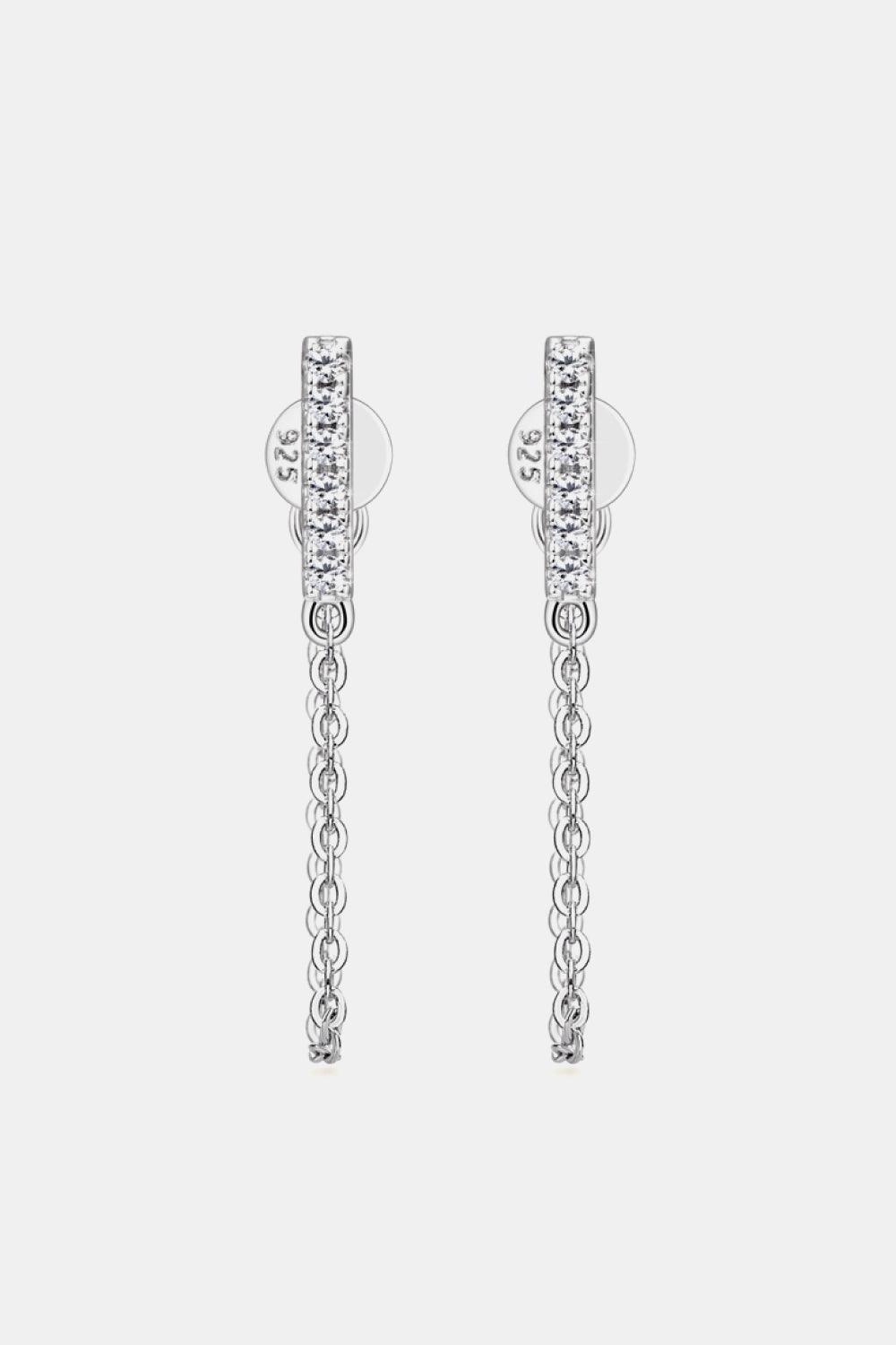 Moissanite 925 Sterling Silver Connected Earrings - Earring