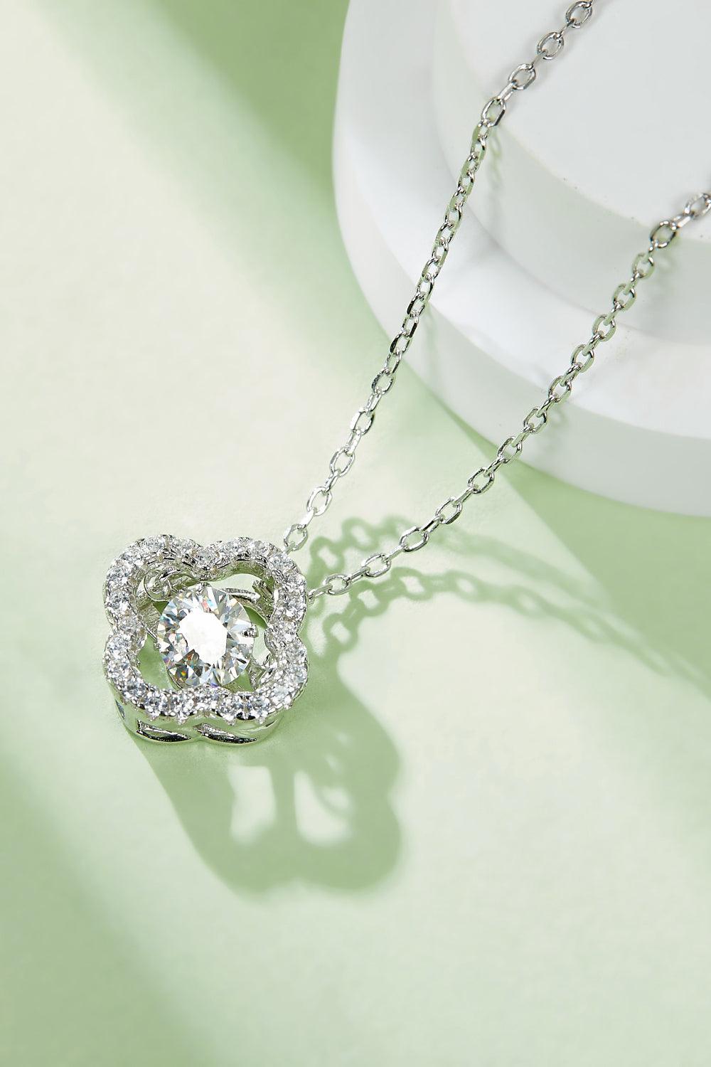 Moissanite Four Leaf Clover Pendant Necklace - Necklace