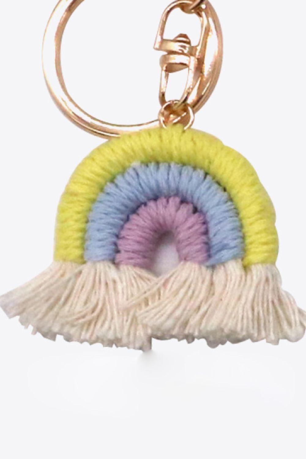 Assorted 4-Pack Rainbow Fringe Keychain - Keychain