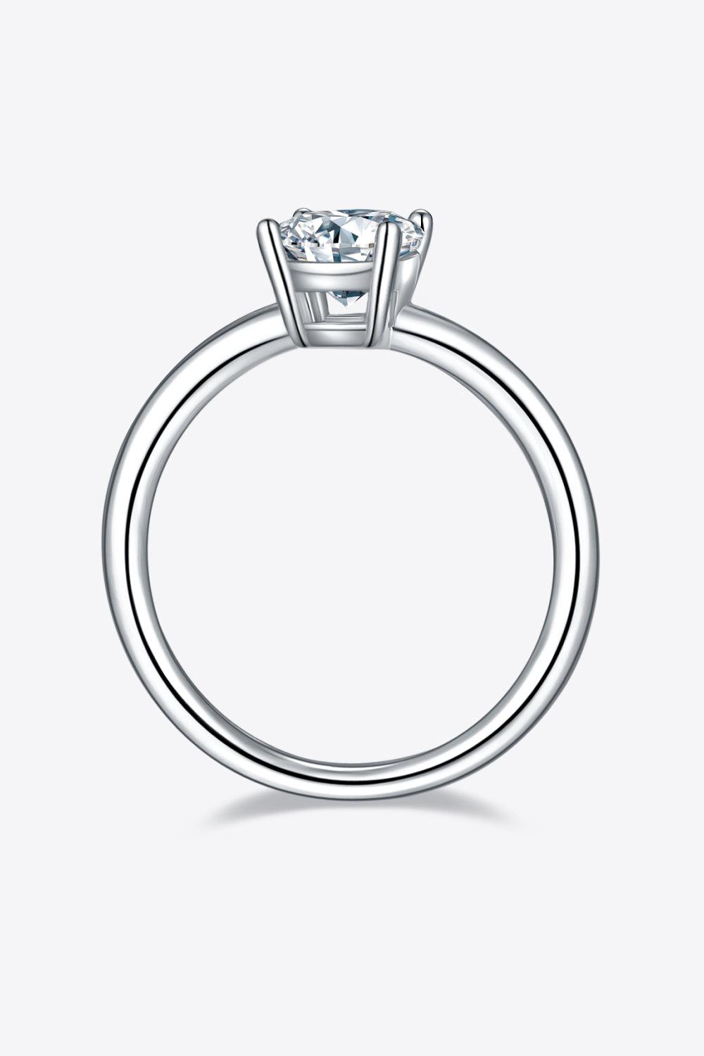 1 Carat Moissanite 925 Sterling Silver Solitaire Ring - Ring