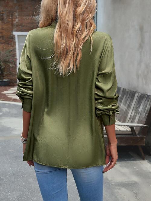 Buttoned Tassel Collared Neck Shirt - Shirt