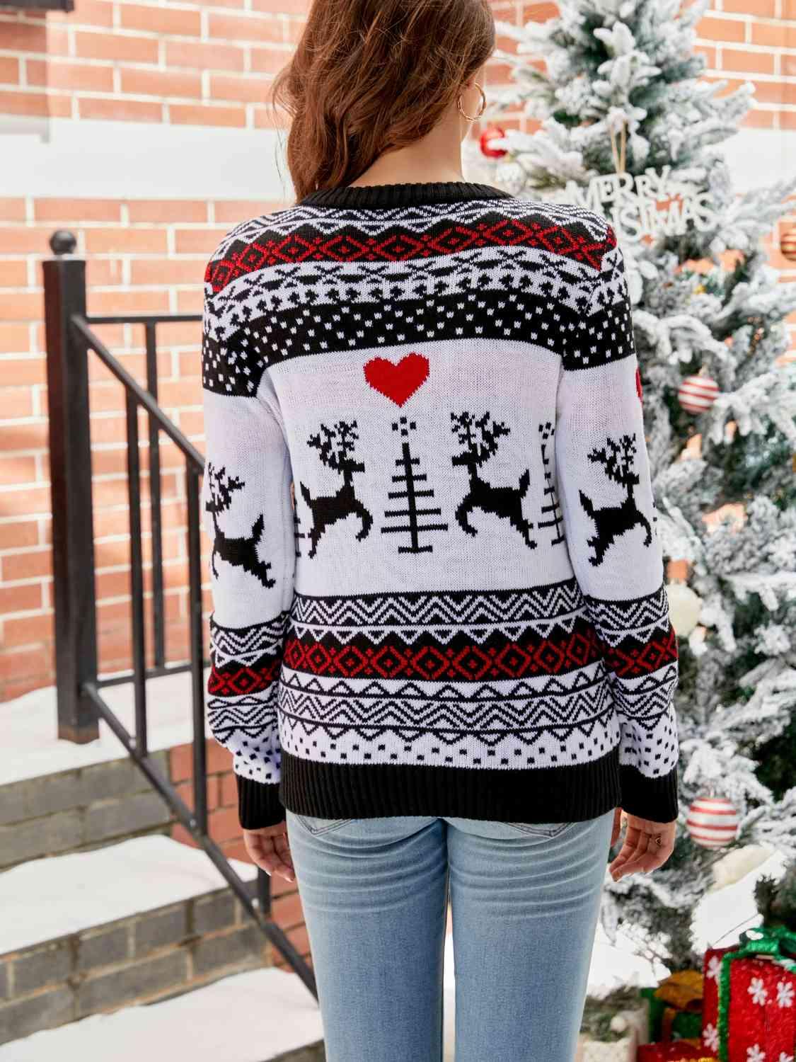 Christmas Round Neck Sweater - Sweater