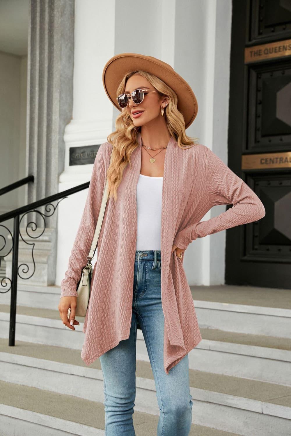 Open front Long Sleeve Cardigan - Cardigan