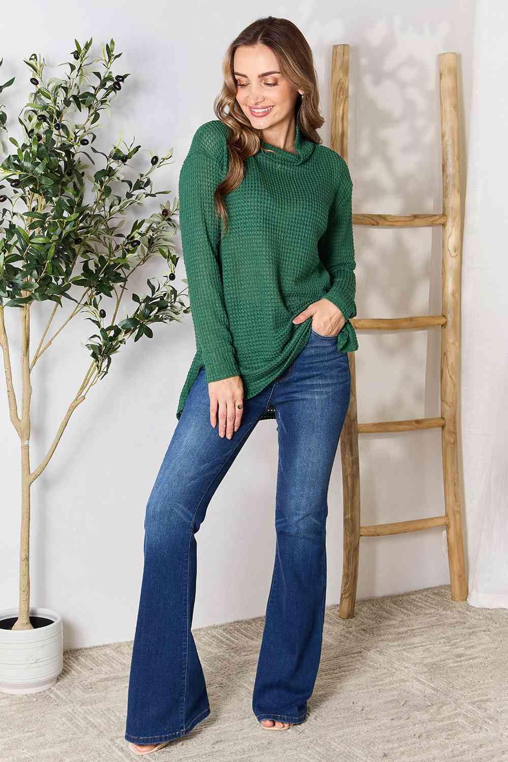 Culture Code Long Sleeve Slit Top - Top