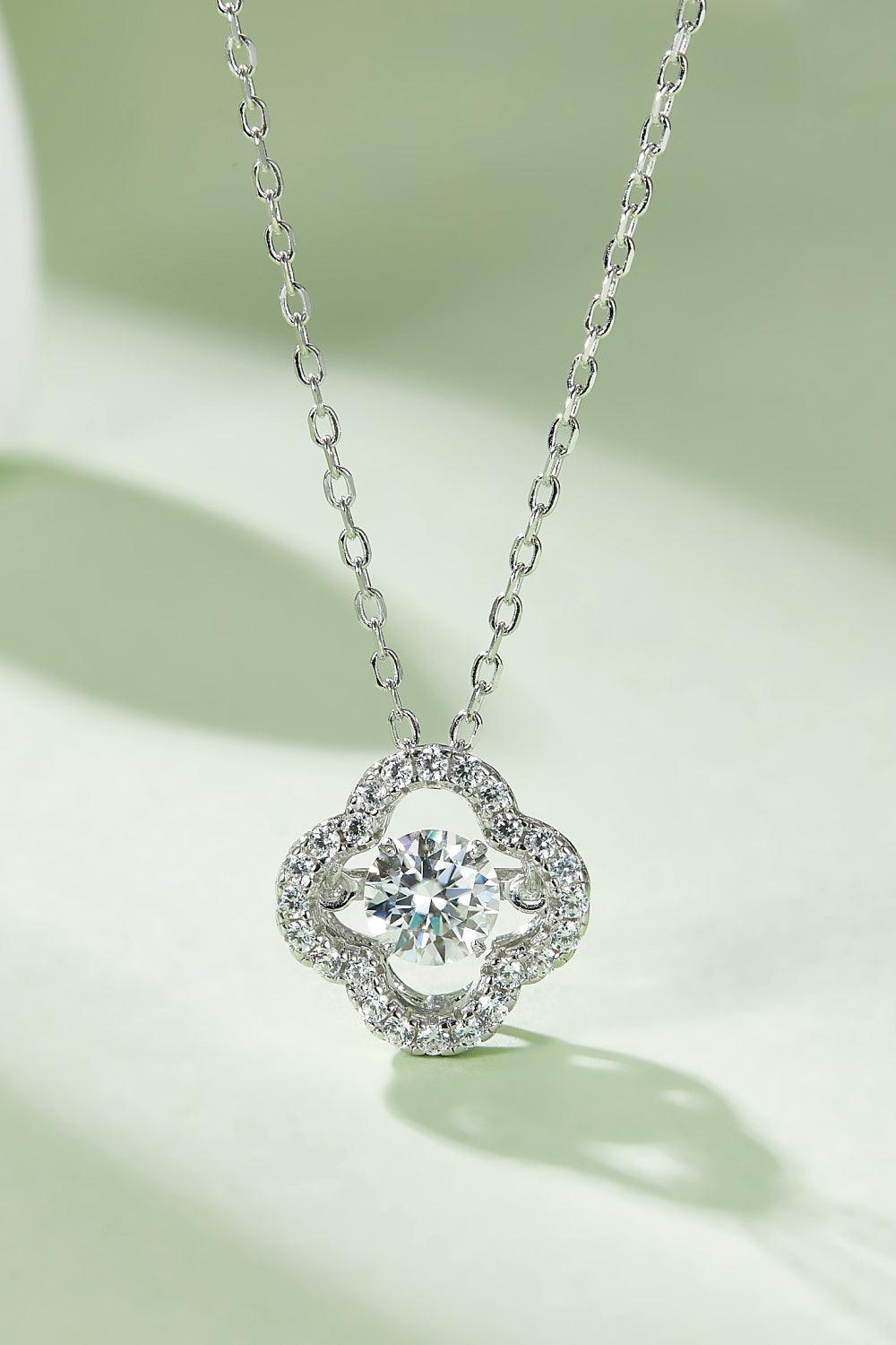 Moissanite Four Leaf Clover Pendant Necklace - Necklace