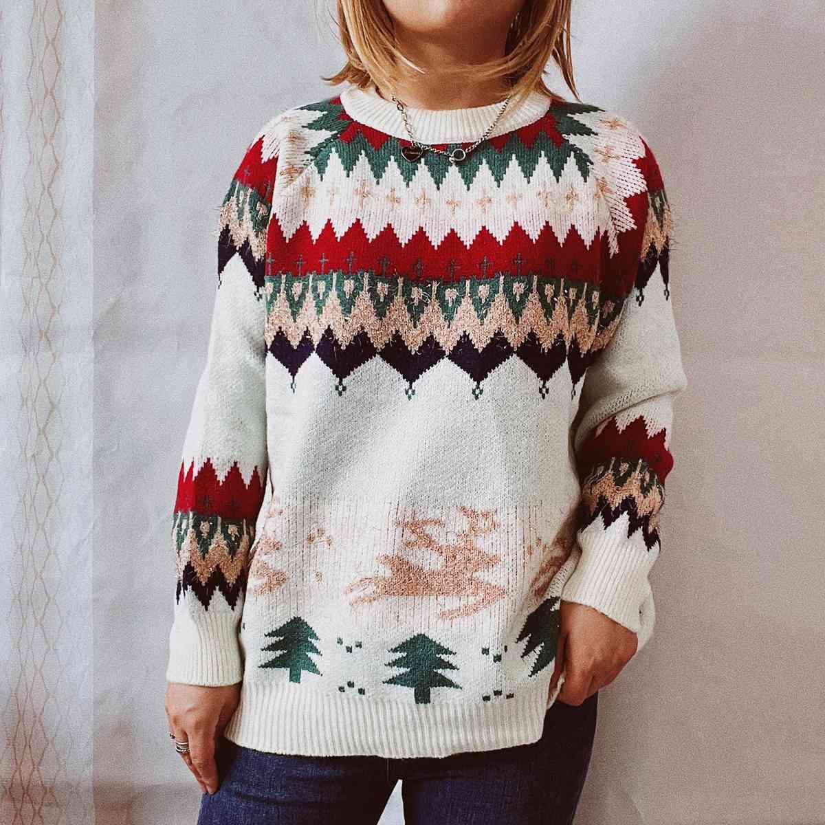 Christmas Reindeer Fair Isle Sweater - Sweater