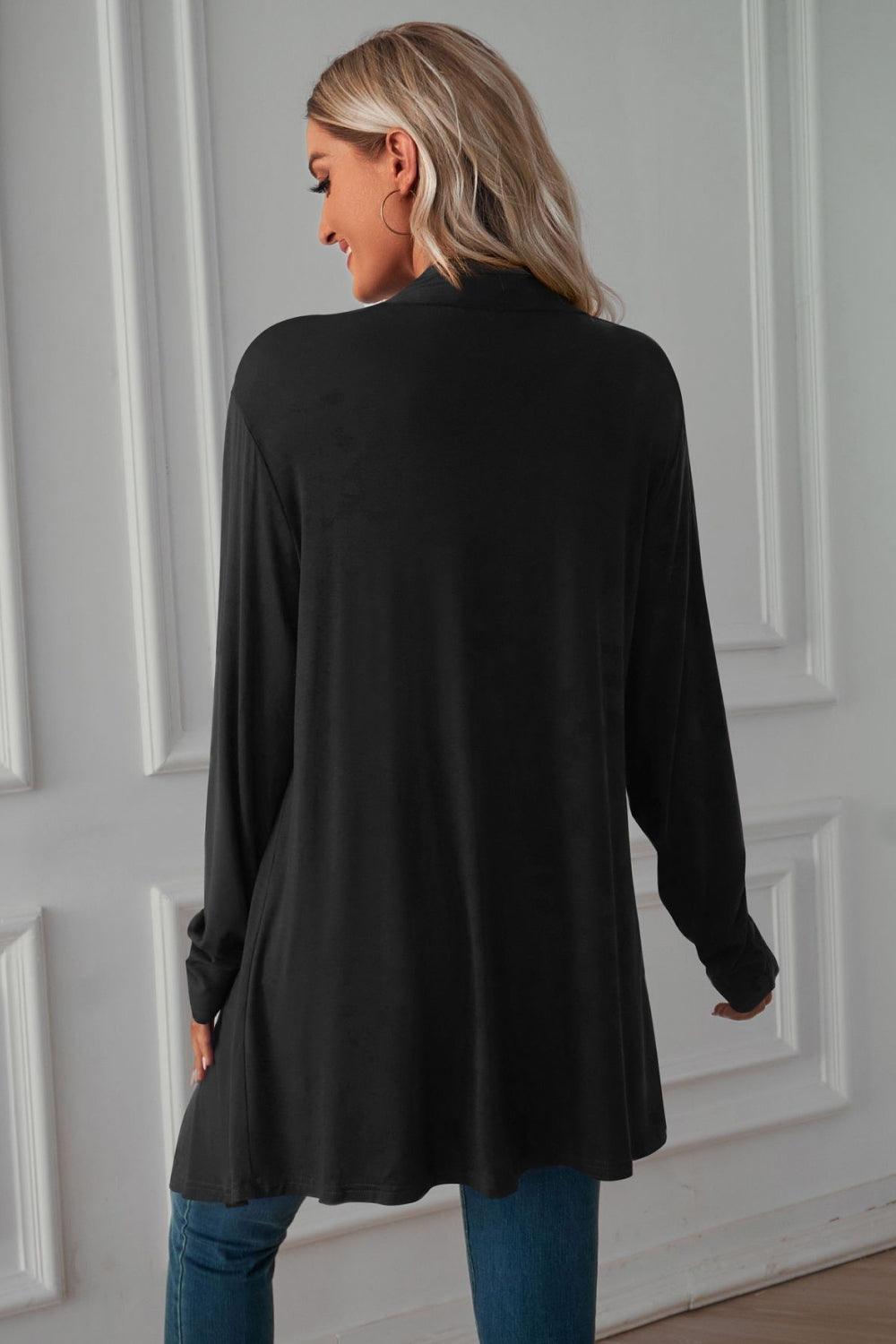 Open Front Long Sleeve Cardigan - Cardigan