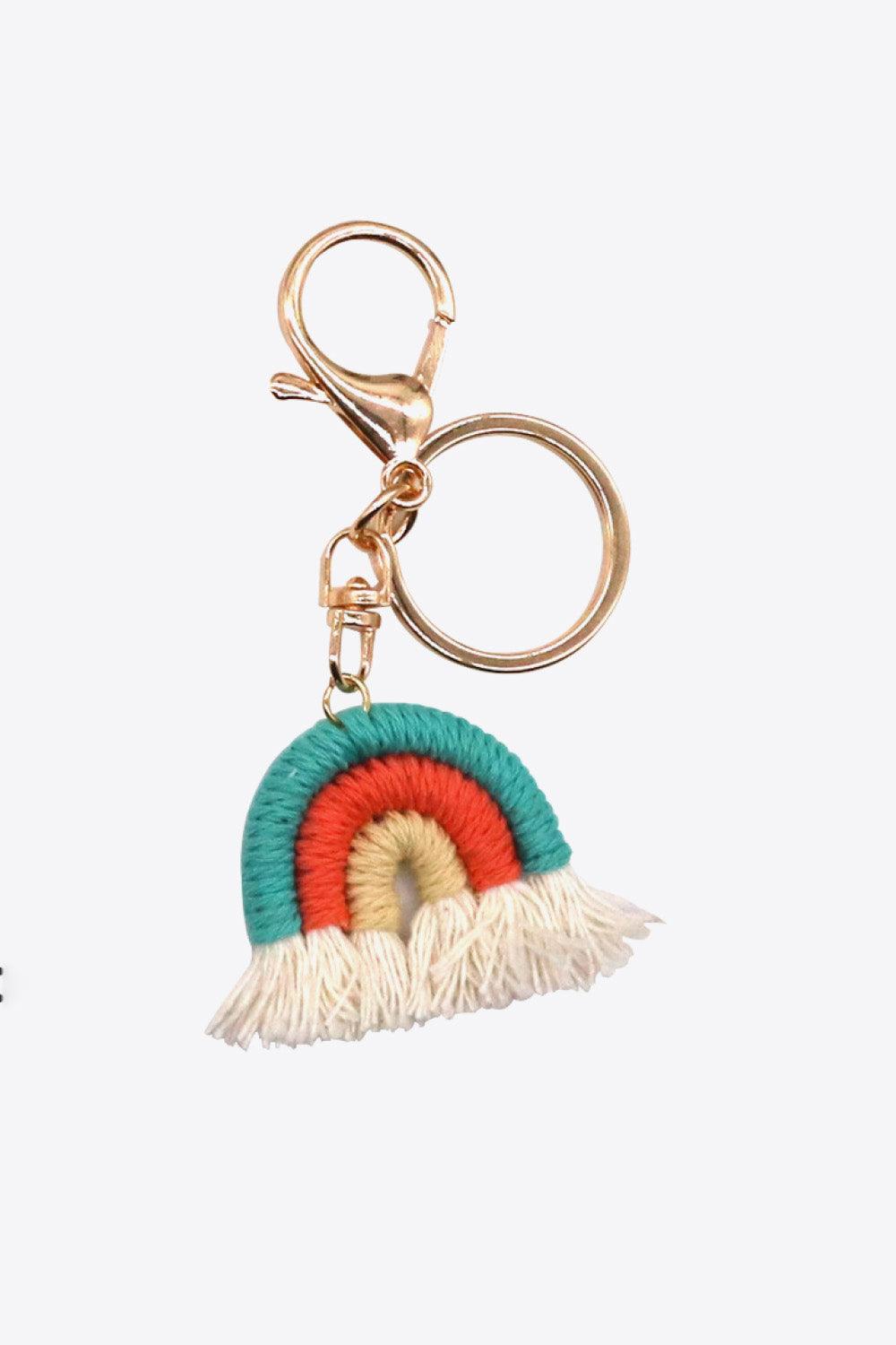 Assorted 4-Pack Rainbow Fringe Keychain - Keychain