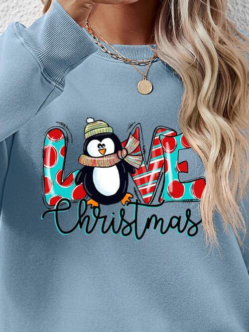 LOVE CHRISTMAS Drop Shoulder Sweatshirt - Sweatshirt