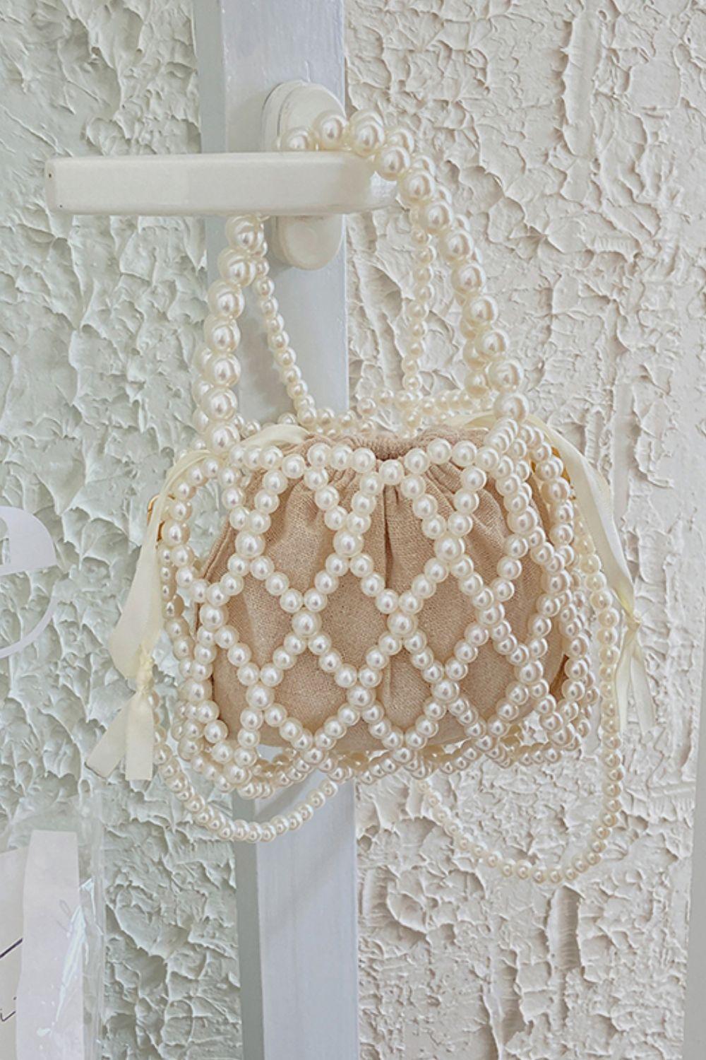 Small Pearl Crossbody Bucket Bag - Handbag