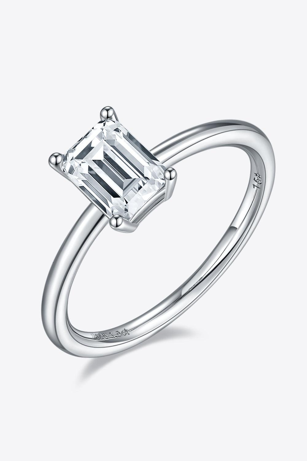 1 Carat Moissanite 925 Sterling Silver Solitaire Ring - Ring