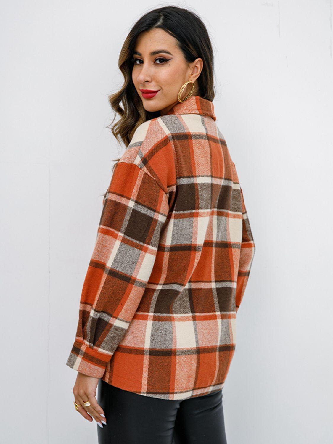 Plaid Button-Down Shirt Jacket - Shirt