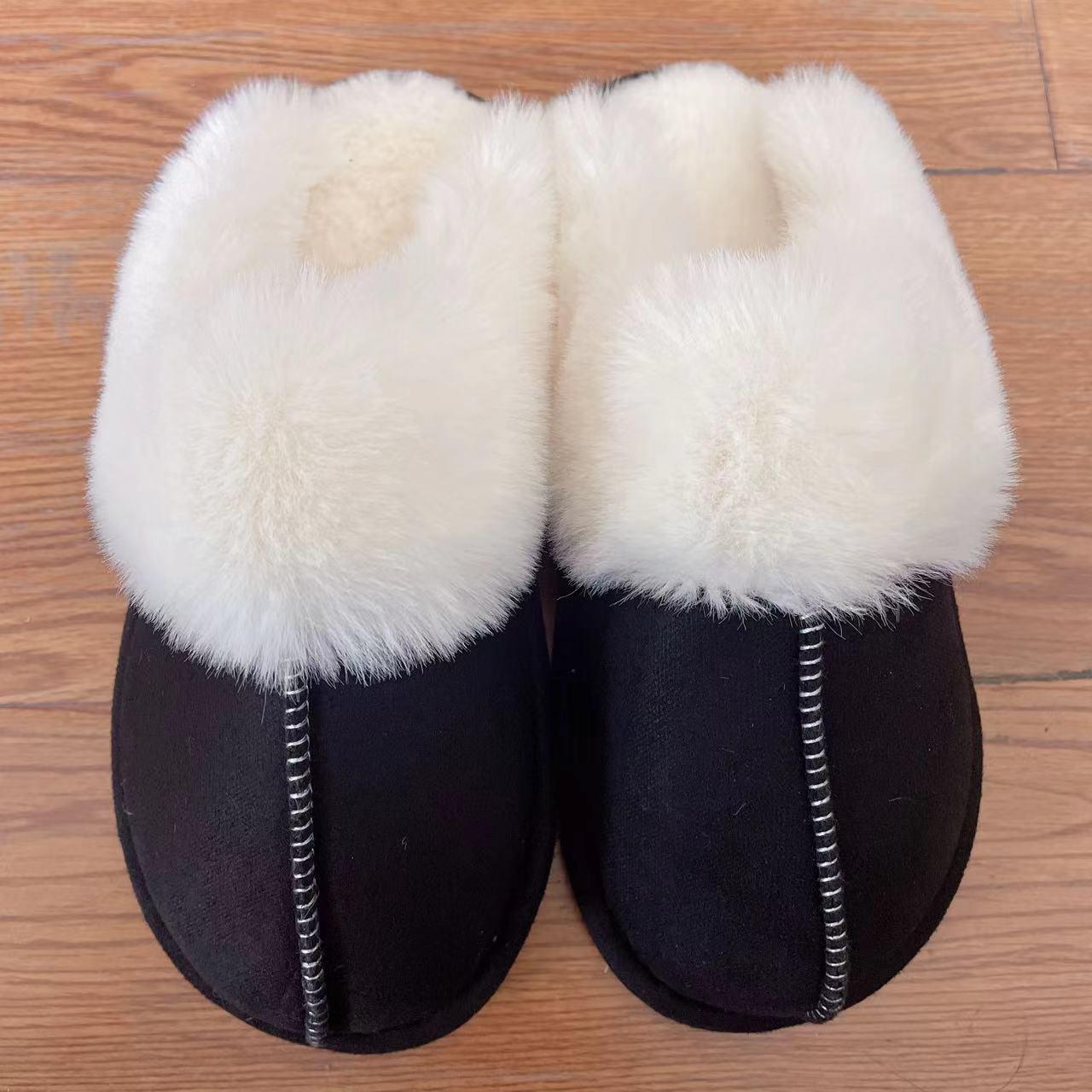 Faux Suede Center Seam Slippers - Slippers