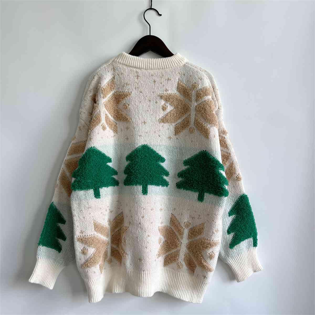 Christmas Tree Snowflake Sweater - Sweater