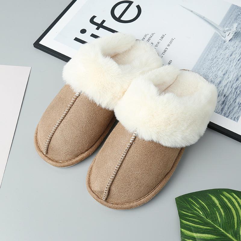 Faux Suede Center Seam Slippers - Slippers