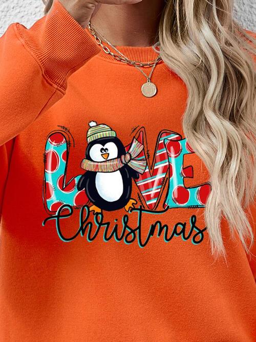 LOVE CHRISTMAS Drop Shoulder Sweatshirt - Sweatshirt