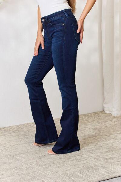 Kancan Full Size Mid Rise Flare Jeans - Jeans