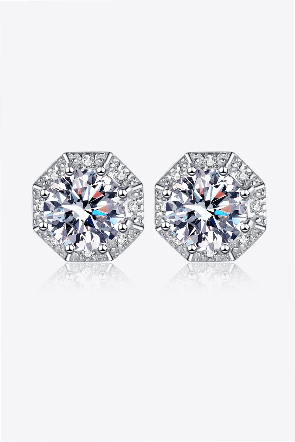 2 Carat Moissanite 925 Sterling Silver Stud Earrings - Earring