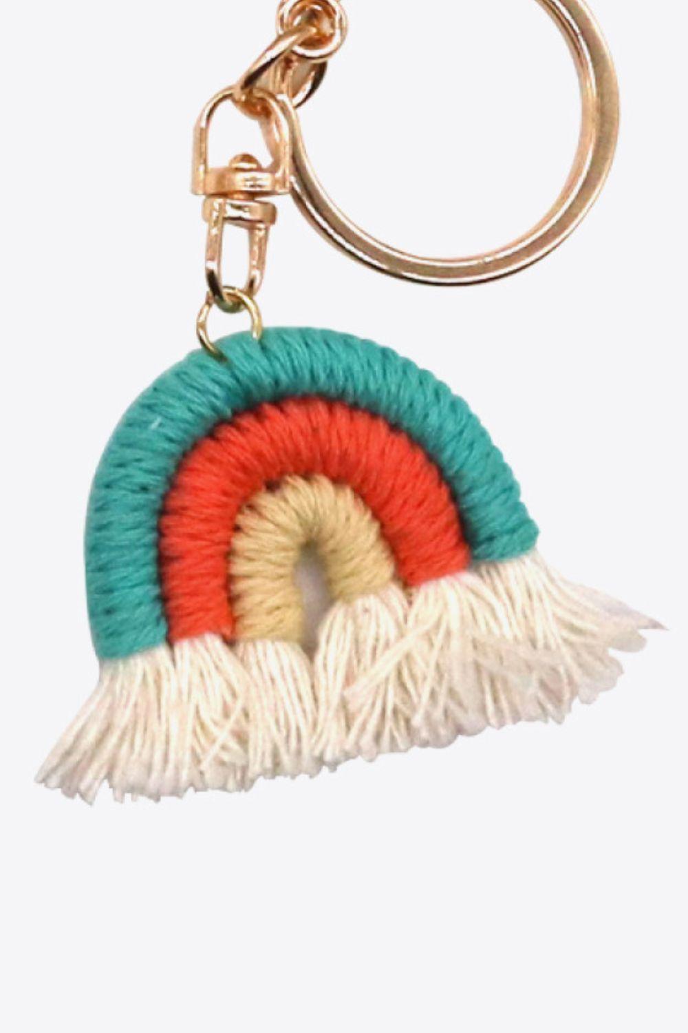 Assorted 4-Pack Rainbow Fringe Keychain - Keychain