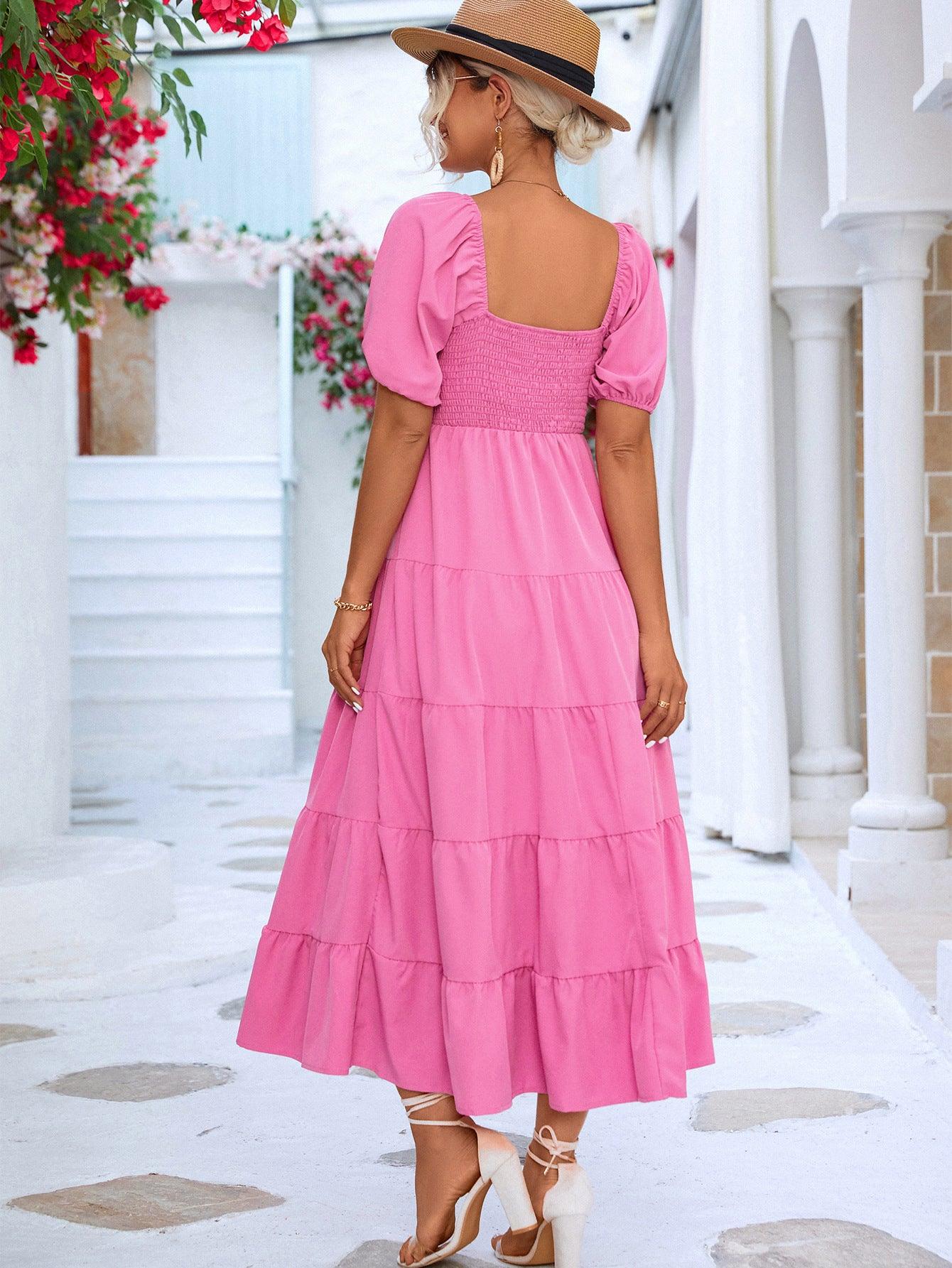 Smocked Off-shoulder Tiered Maxi Dress - Dresses