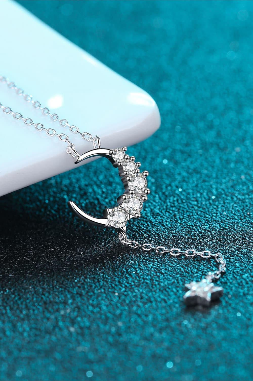 Star & Moon Moissanite Necklace - Necklace