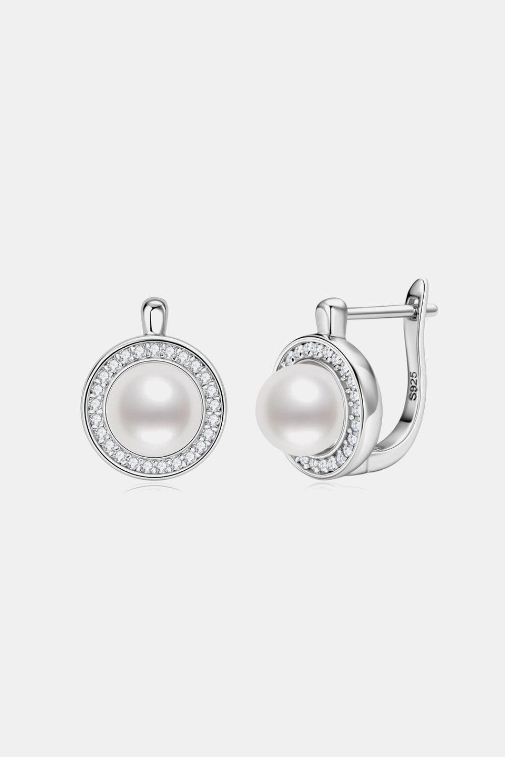 Moissanite Pearl 925 Sterling Silver Earrings - Earring