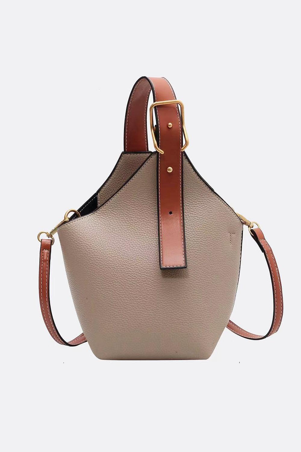 Small PU Leather Bucket Bag - Handbag