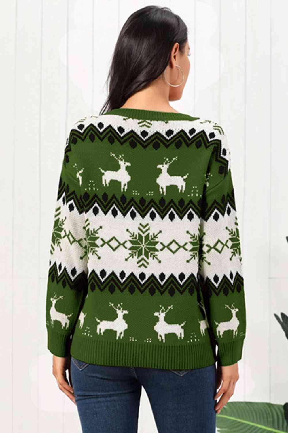 Christmas Reindeer Fair Isle Sweater - Sweater